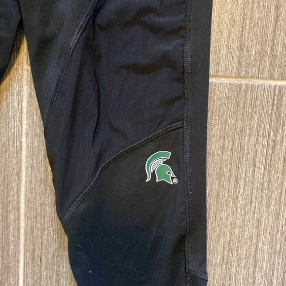 PINK Victorias Secret Black Leggings MSU Michigan State University Small… - Picture 2 of 10
